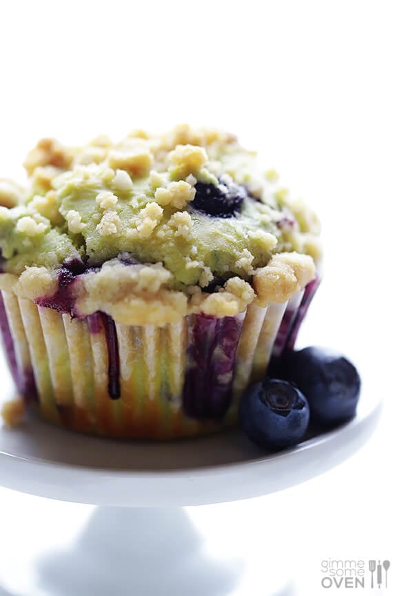 Avocado Blueberry Muffins | gimmesomeoven.com