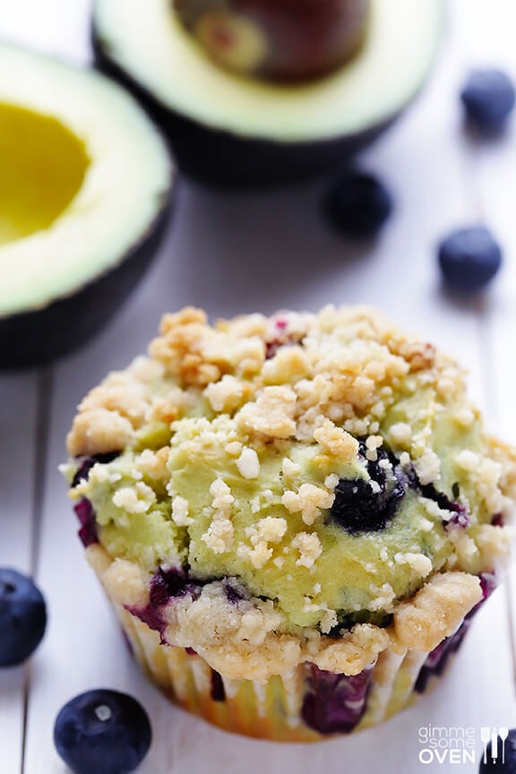 Avocado Blueberry Muffins Recipe | gimmesomeoven.com