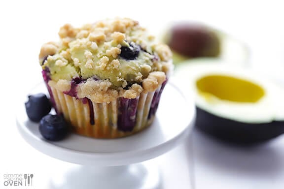 Avocado Blueberry Muffins | gimmesomeoven.com