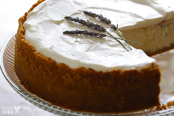 Lavender Cheesecake | gimmesomeoven.com