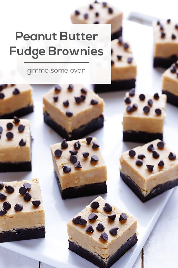 Peanut Butter Fudge Brownies | gimmesomeoven.com