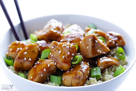 Healthier Sesame Chicken Recipe | gimmesomeoven.com