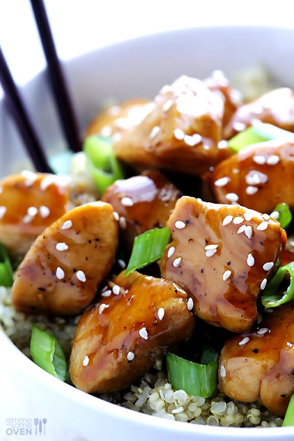 Healthier Sesame Chicken Recipe | gimmesomeoven.com