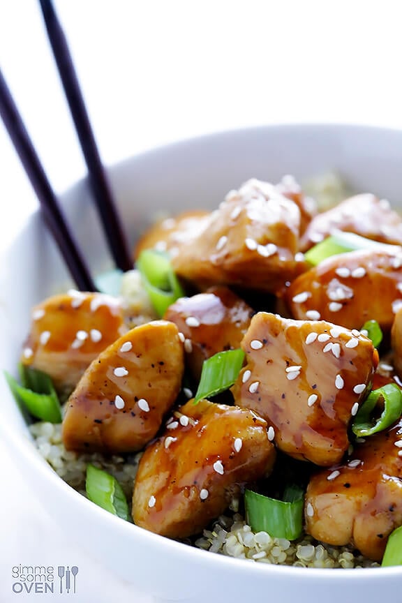 Healthier Sesame Chicken Recipe | gimmesomeoven.com