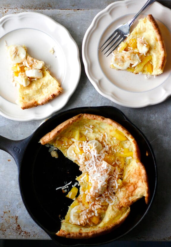 Brown Butter Coconut Dutch Baby | indigoscones.com