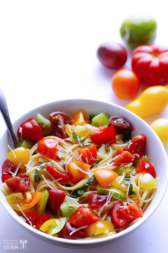 Heirloom Tomato Pasta | gimmesomeoven.com