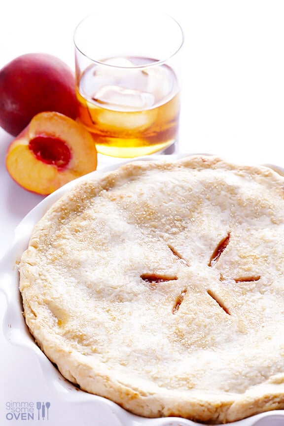 Peach Bourbon Pie Recipe | gimmesomeoven.com