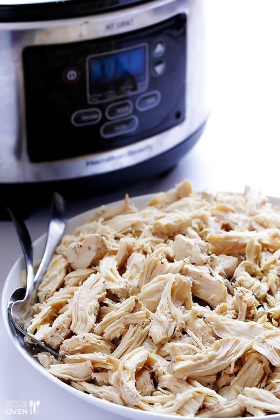 Easy Slow Cooker Shredded Chicken | gimmesomeoven.com