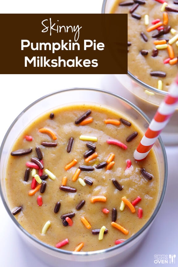 Skinny Pumpkin Pie Milkshakes | gimmesomeoven.com