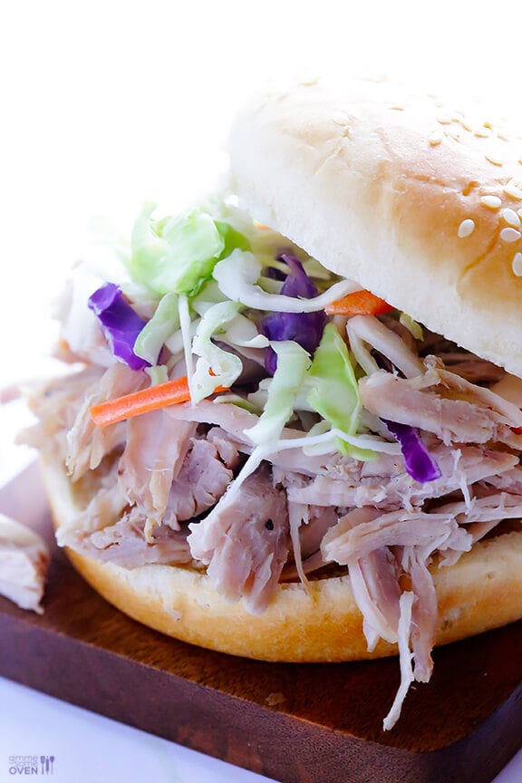 Slow Cooker Apple Cider Pulled Pork | gimmesomeoven.com