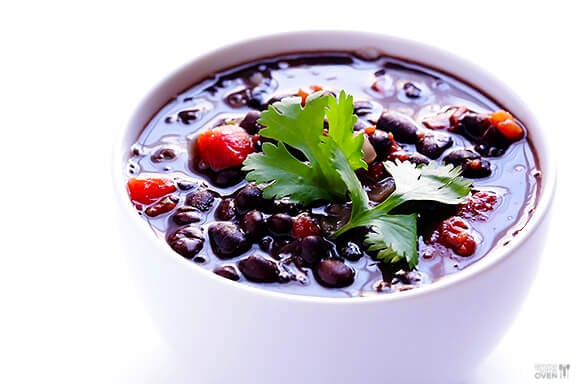 5 Ingredient Black Bean Soup Recipe -- full of amazing flavor, and ready to go in just 20 minutes! gimmesomeoven.com