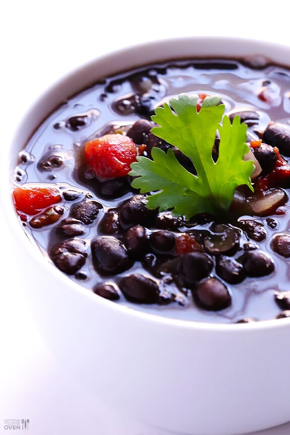 5 Ingredient Black Bean Soup Recipe -- full of amazing flavor, and ready to go in just 20 minutes! gimmesomeoven.com