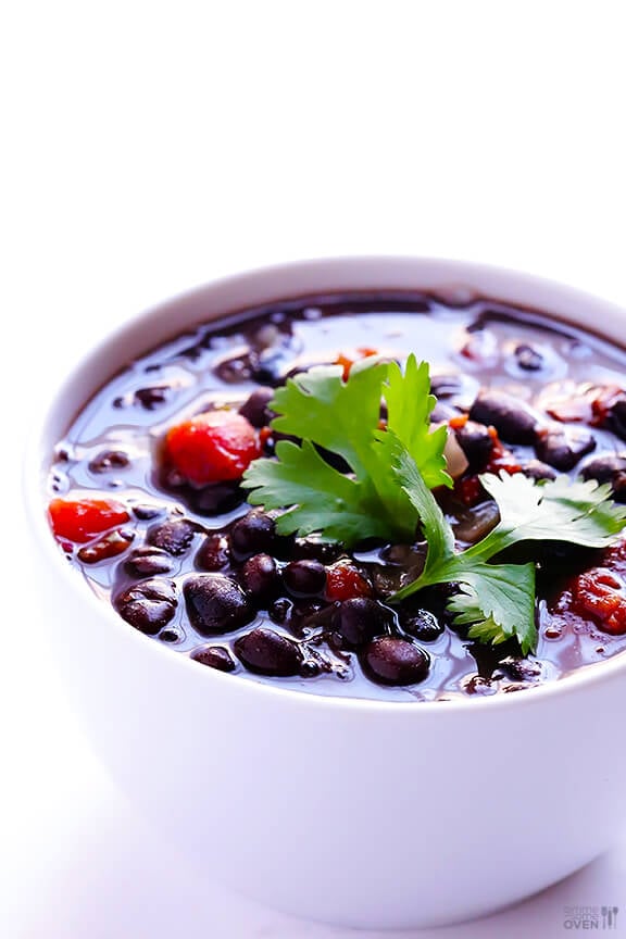 5 Ingredient Black Bean Soup Recipe -- full of amazing flavor, and ready to go in just 20 minutes! gimmesomeoven.com