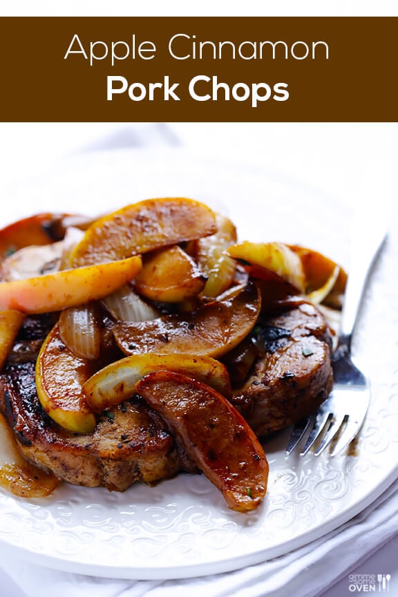 Apple Cinnamon Pork Chops Recipe | gimmesomeoven.com