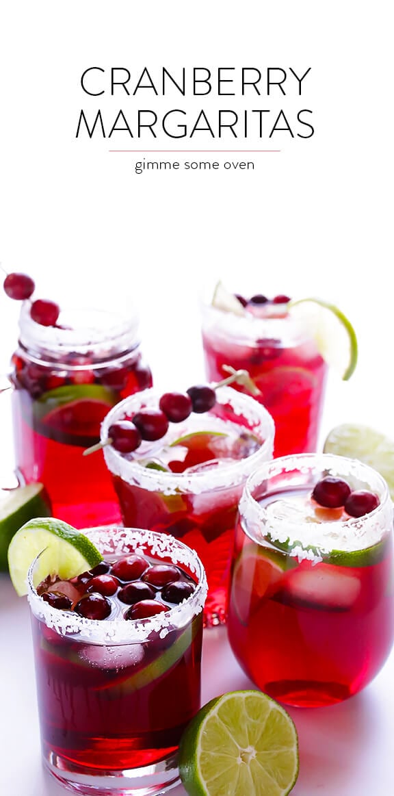 Cranberry Margaritas Recipe -- easy to make, and perfect for the holidays! | gimmesomeoven.com