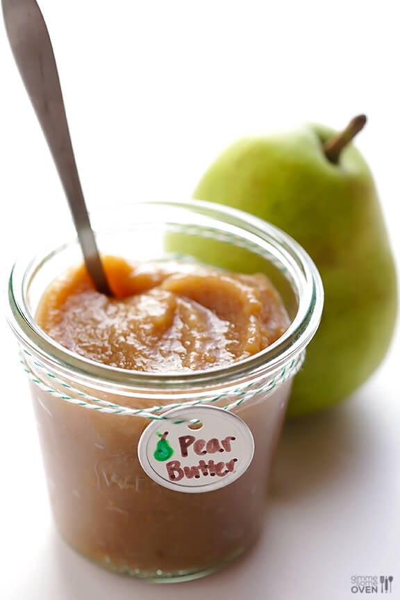 Easy Stovetop Pear Butter Recipe | gimmesomeoven.com