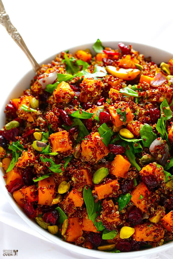 Quinoa Stuffing (Butternut Squash Quinoa w/ Cranberries & Pistachios) via Gimme Some Oven