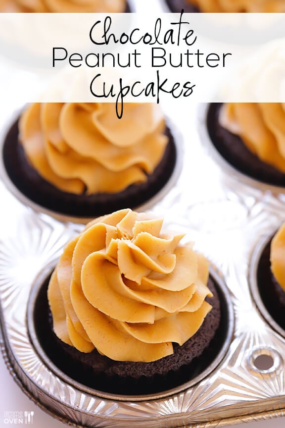 Chocolate Peanut Butter Cupcakes | gimmesomeoven.com