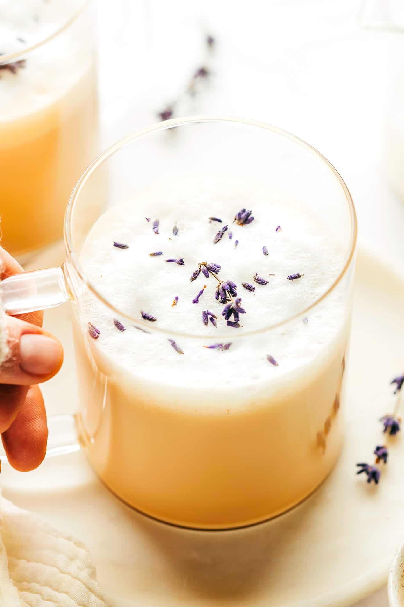 Holding a mug of London Fog Latte