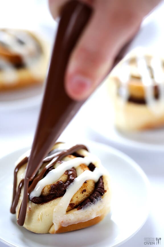 1-Hour Nutella Cinnamon Rolls Recipe | gimmesomeoven.com