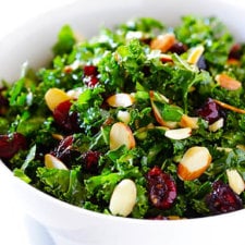 Kale Salad with Warm Cranberry Almond Vinaigrette-image