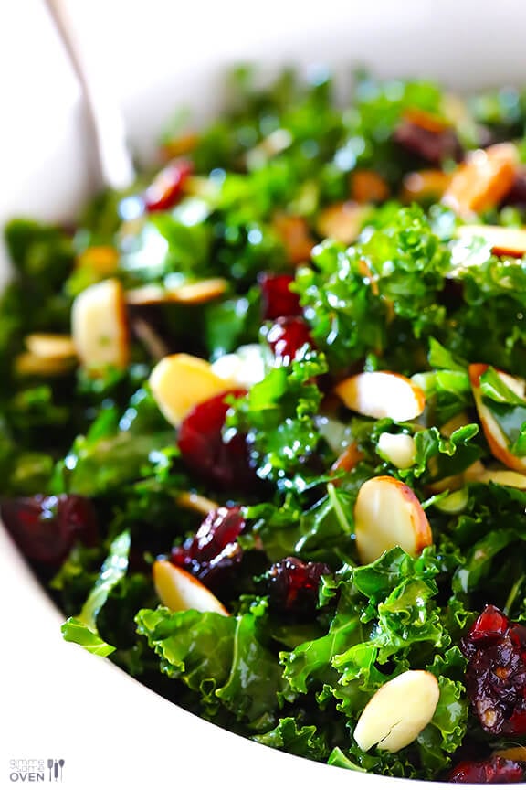 Kale Cranberry Salad Recipe | gimmesomeoven.com