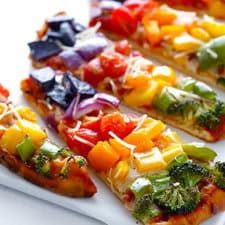 Rainbow Veggie Flatbread Pizza