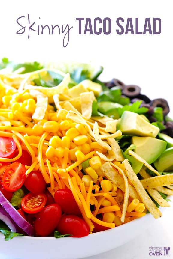 Skinny Taco Salad Recipe | gimmesomeoven.com