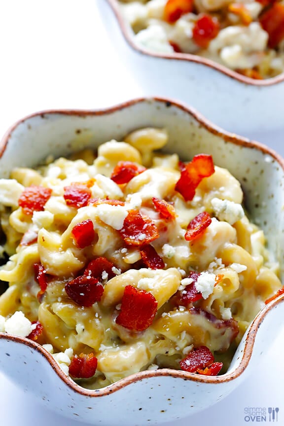 Blue Cheese Bacon Macaroni and Cheese | gimmesomeoven.com