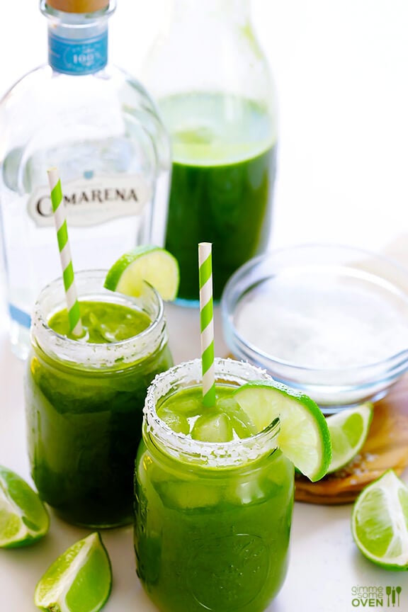 Green Juice Margaritas | gimmesomeoven.com
