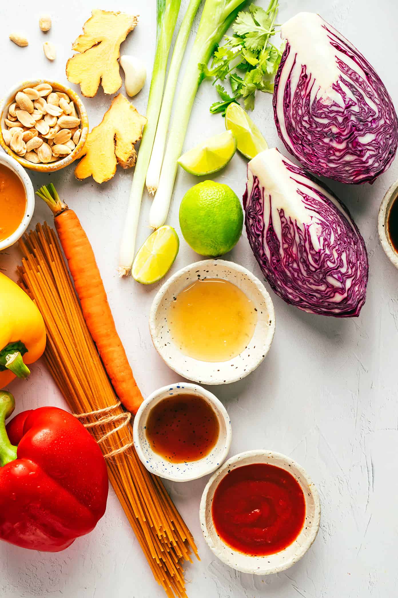 Rainbow Peanut Noodles Ingredients