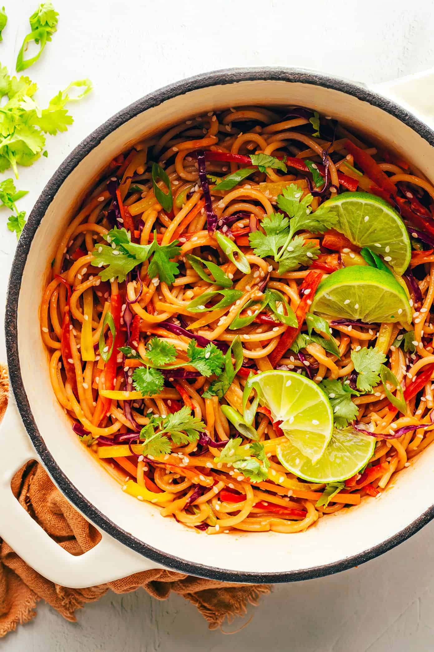 Rainbow Peanut Noodles