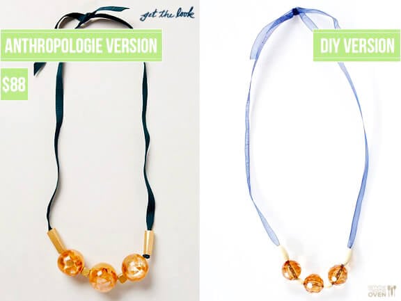 DIY Anthropologie Inspired Necklace -- a quick and easy tutorial inspired by an $88 necklace that will cost you less than $5! | gimmesomeoven.com/style #DIY #tutorial