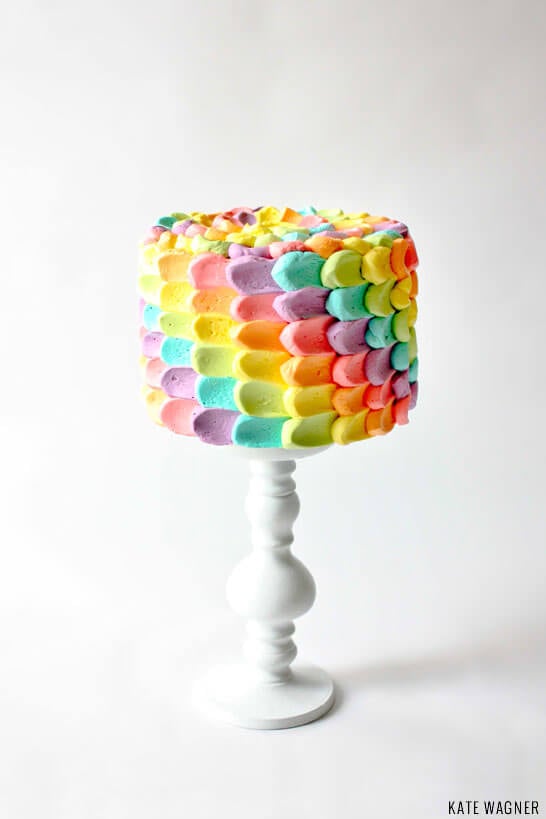 DIY Rainbow Petal Cake | thecakeblog.com