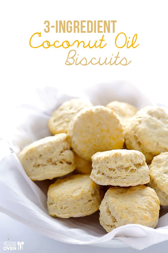 3-Ingredient Coconut Oil Biscuits | gimmesomeoven.com #breakfast #vegan