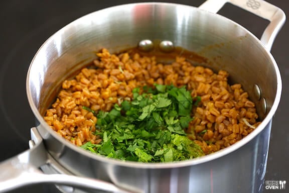 Cilantro Lime Farro | gimmesomeoven.com #vegan