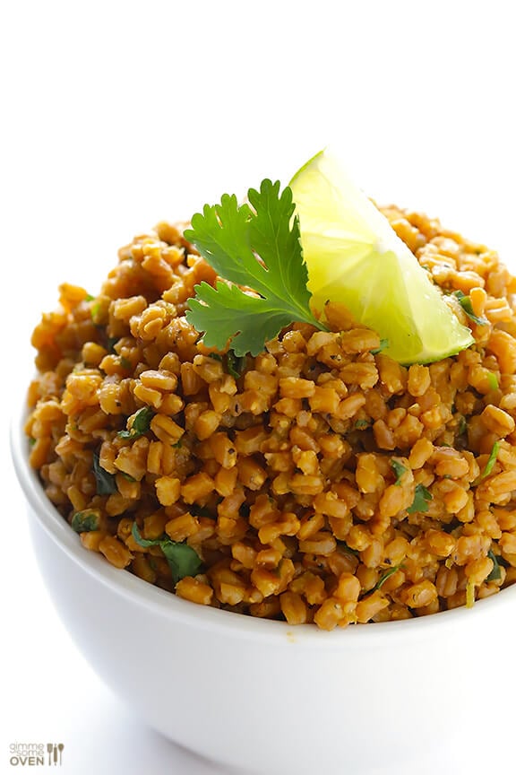 Cilantro Lime Farro | gimmesomeoven.com #vegan