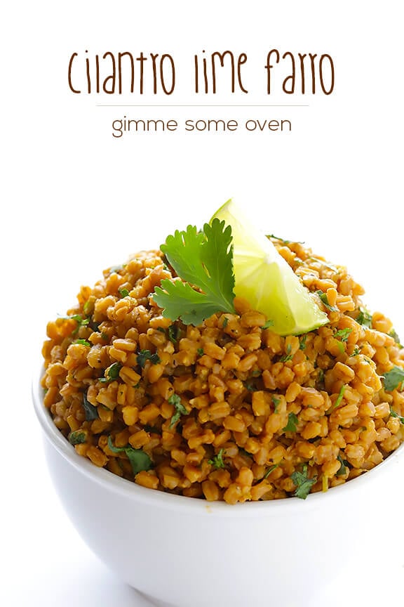 Cilantro Lime Farro | gimmesomeoven.com #vegan