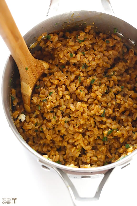 Cilantro Lime Farro | gimmesomeoven.com #vegan