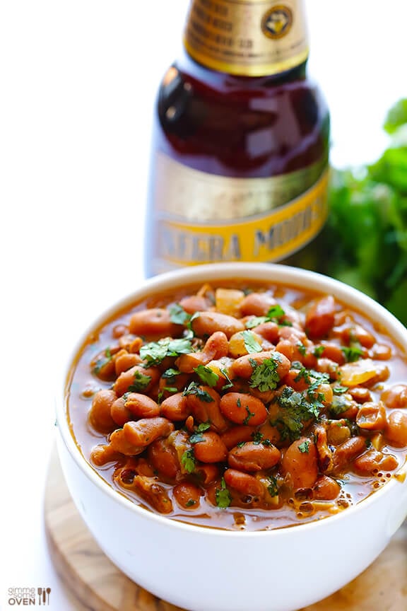 Drunken Beans (Frijoles Borrachos) | gimmesomeoven.com #mexican 