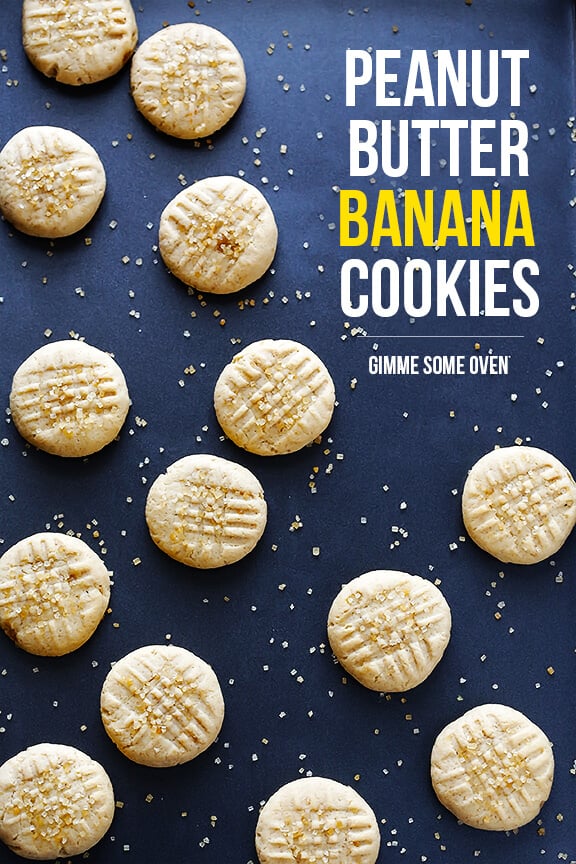 Peanut Butter Banana Cookies | gimmesomeoven.com #dessert