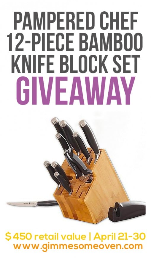 Pampered Chef 12-Piece Knife Block Set Giveaway - Gimme Some Oven