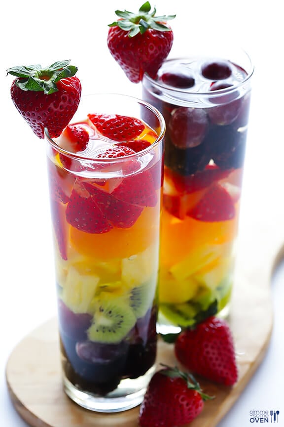 Easy Rainbow Sangria | gimmesomeoven.com #drinks #vegan #glutenfree