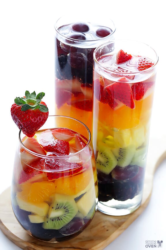 Easy Rainbow Sangria | gimmesomeoven.com #drinks #vegan #glutenfree