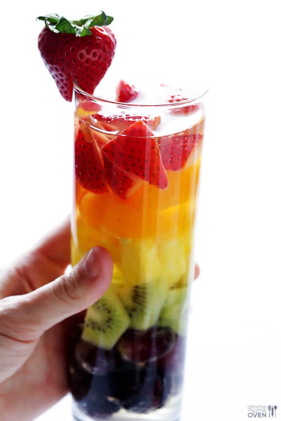 Easy Rainbow Sangria | gimmesomeoven.com #drinks #vegan #glutenfree