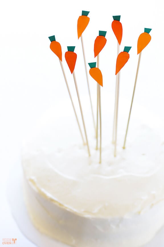 Vegan Gluten-Free Carrot Cake -- made with a heavenly (vegan) "cream cheese" frosting | gimmesomeoven.com #vegan #glutenfree #gf