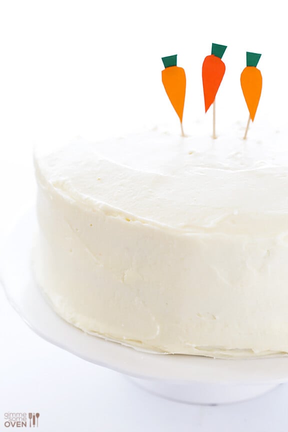 Vegan Gluten-Free Carrot Cake -- made with a heavenly (vegan) "cream cheese" frosting | gimmesomeoven.com #vegan #glutenfree #gf