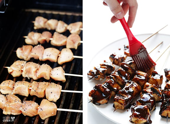 Easy Balsamic Chicken Skewers -- 4 ingredients, and perfectly sweet and savory! | gimmesomeoven.com