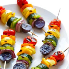 Rainbow Veggie Skewers | Gimme Some Oven