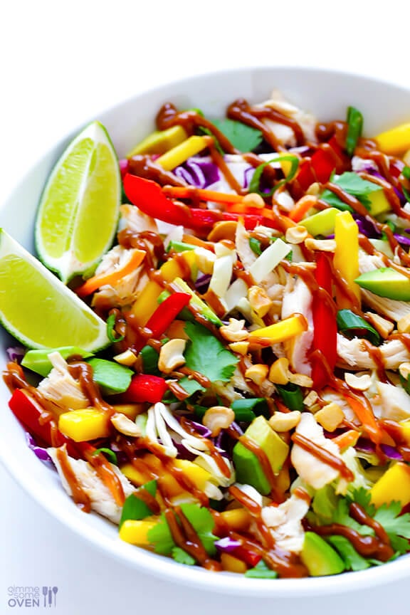 Rainbow Thai Chicken Salad | gimmesomeoven.com #glutenfree